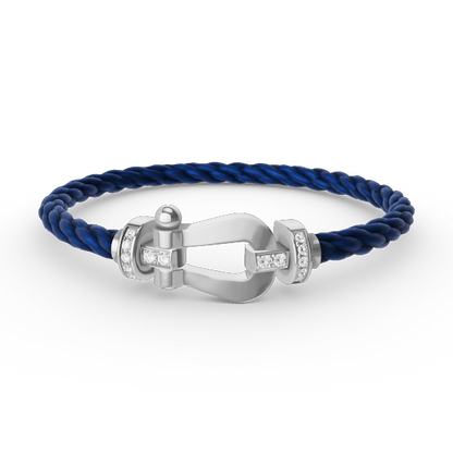[Regalia jewelry]FORCE LARGE HORSESHOE HALF DIAMOND BRACELET SILVER