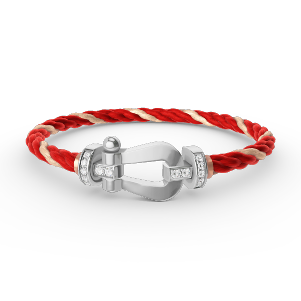[Regalia jewelry]FORCE LARGE HORSESHOE HALF DIAMOND BRACELET SILVER