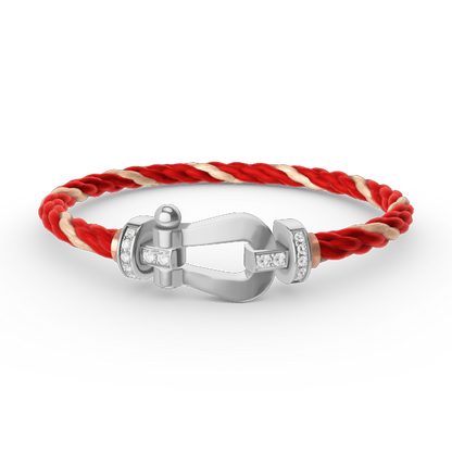 [Regalia jewelry]FORCE LARGE HORSESHOE HALF DIAMOND BRACELET SILVER