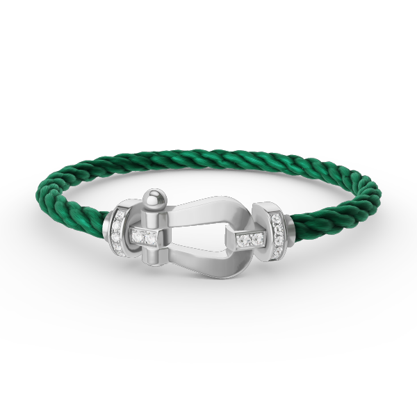 [Regalia jewelry]FORCE LARGE HORSESHOE HALF DIAMOND BRACELET SILVER