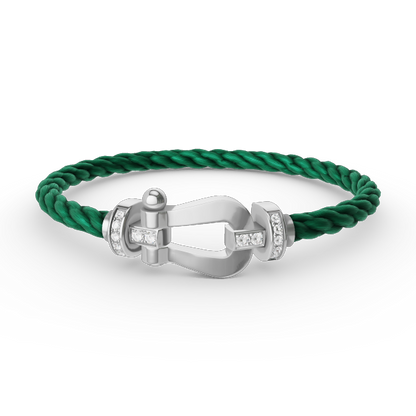 [Regalia jewelry]FORCE LARGE HORSESHOE HALF DIAMOND BRACELET SILVER