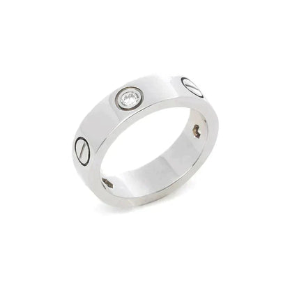[Regalia jewelry]LOVE RING 5.5MM 3 DIAMONDS SILVER